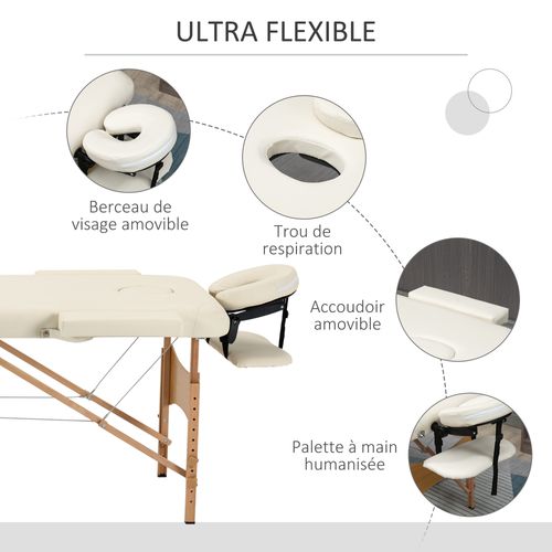 Table de massage pliante Relais beige, détail