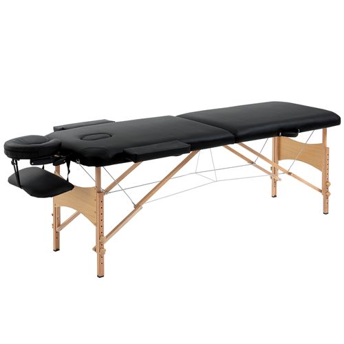 Table de massage pliante Relais noir, vue de 3/4