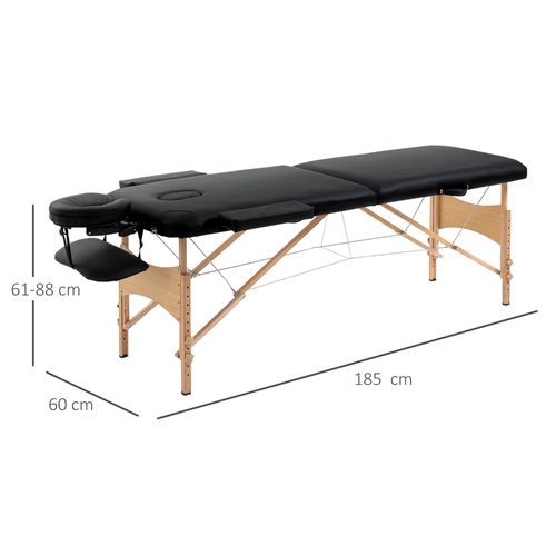 Table de massage pliante Relais noir, détail de la structure
