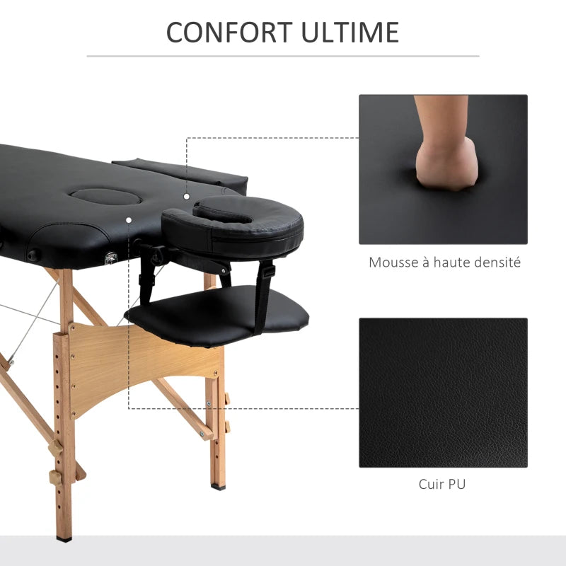 Table de massage pliante Relais noir, photo 6