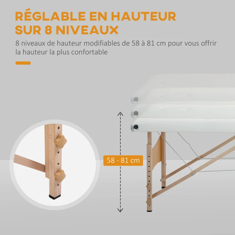 Table de massage pliante Escale crème, photo 11