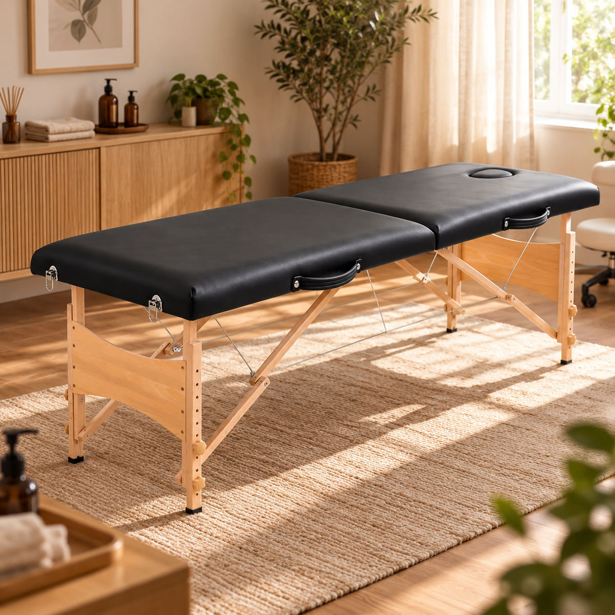 Table de massage pliante Escale, noir