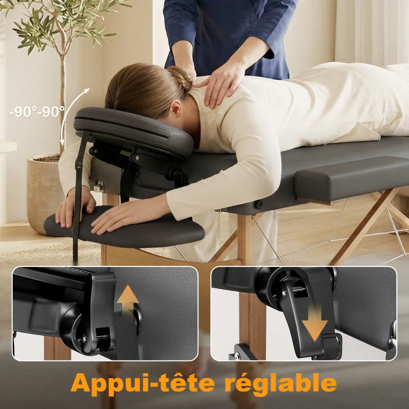 Table de massage pliante Itinéraire 3 zones gris, photo 8