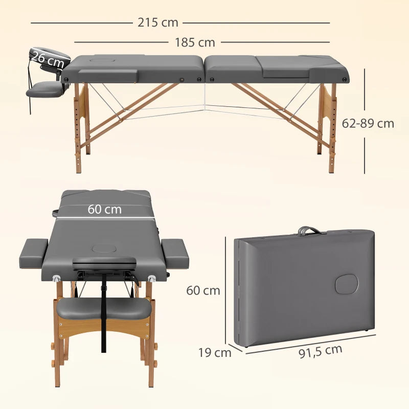 Table de massage pliante Itinéraire 3 zones gris, photo 10