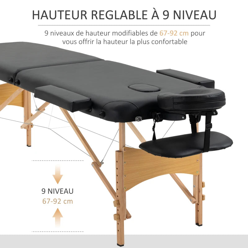 Table de massage pliante Relais noir, photo 8